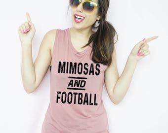 Mimosas and Football Muscle Tank, Football shirt, Sundays are for football, Tailgate Shirt, Football Vibes, Gameday Shirt, Tailgate Shirt