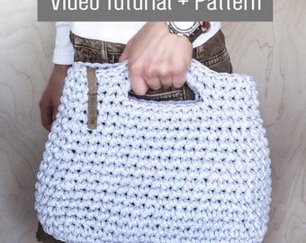 Crochet Chunky Yarn Handbag Video Tutorial and Pattern/ Crochet Pattern/ DIY Ladies Bag/ Bag Pattern/ Hook Crochet Tutorial/ Video Guide