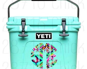 Lilly Pulitzer Cooler Monogram Decal | Yeti Decal | Monogram Decals | Lilly Decals | Cooler Decal | Vinyl Decals | Yeti Decal for Women |