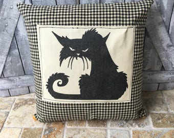 black cat pillow halloween