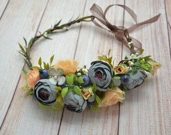 Flower crown Flower headband Flower head wreath Floral crown Floral head wreath Boho wedding wreath Flower girl crown Flower headpiece crown