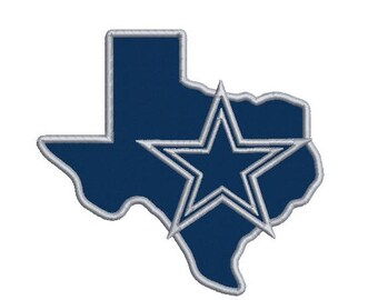 Dallas Cowboys Applique Embroidery Design in 3 Sizes - INSTANT DOWNLOAD