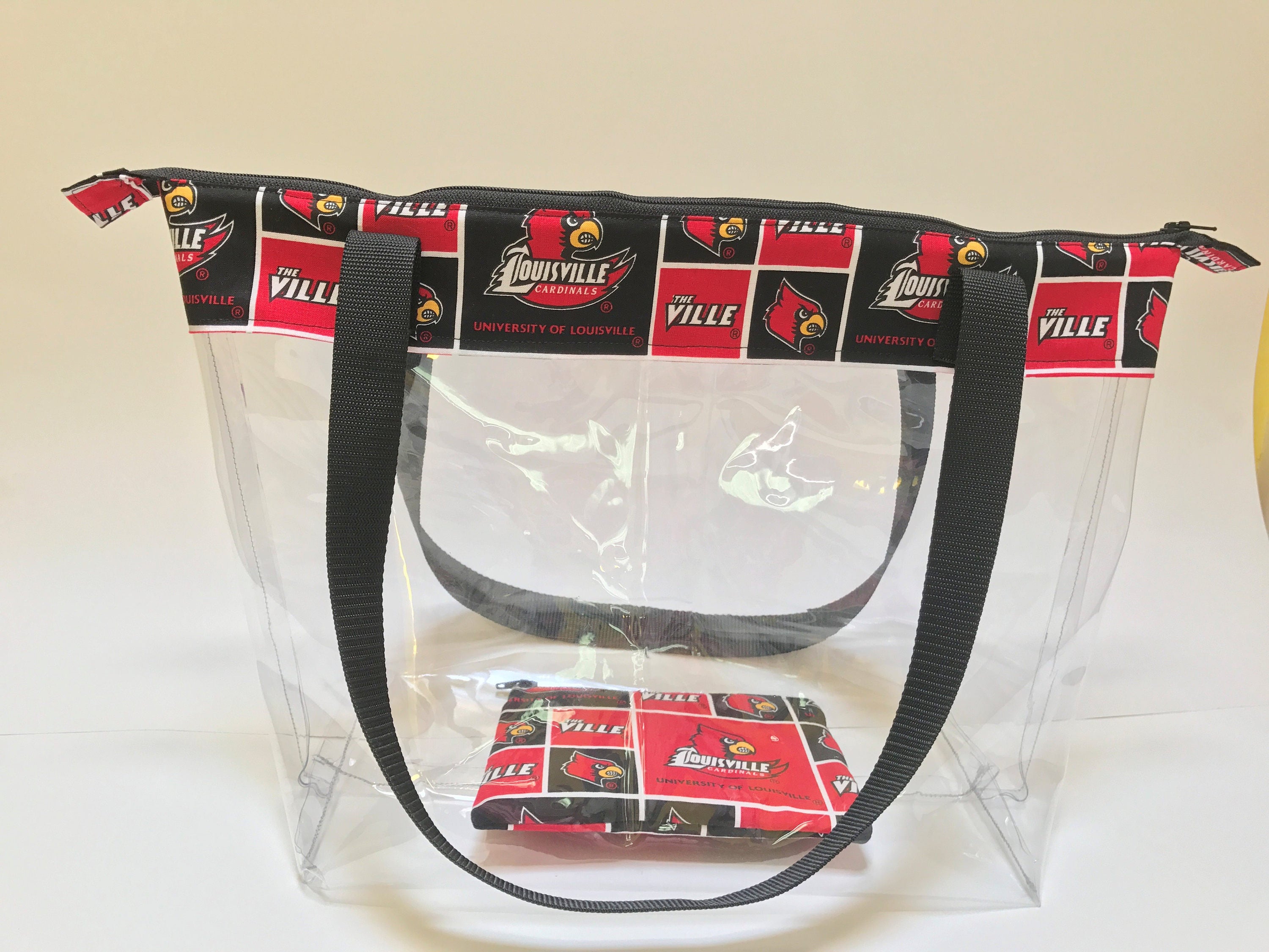 Clear Stadium Bag Louisville Cardinals Zipper Tote Bag