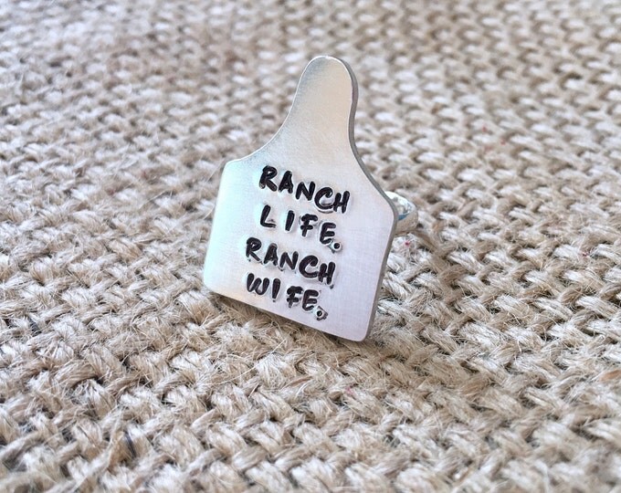 Cattle Ear Tag Ring, Ranch Wife Ring, Cow Ear Tag Ring, Custom Ear Tag, Stockshow Mom Ring, Cattle Brand Ring, Cattle Ring, Stockshow Mom