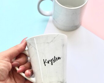 Marble Mug, Personalised Mug, Custom Mug, Ceramic mug, Marble, Custom Marble mug, coffee mug, latte mug, gift for her, latte gift, cool gift
