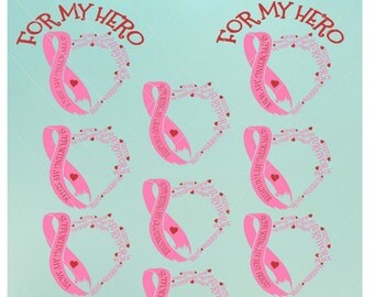 Supporting My Hero / Support Breast Cancer / Cancer Research / Cancer Awareness / Cancer Svg
