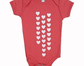 Organic Baby Raining Hearts One Piece/Bodysuit