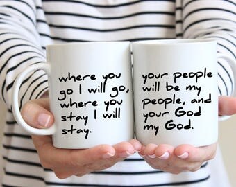 Wedding Gift, Christian Gift, Christian Engagement Gift, Couples Mug set, Newlywed Gift, Couples Gift, Wedding present, Bride and Groom