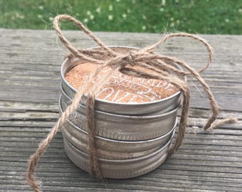 Mason Jar Lid Coasters ____ Set of 4