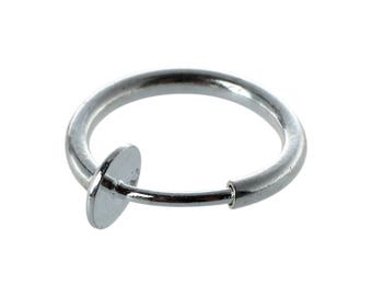 Clip-On Fake Nose Piercing Rings - Set Of 3, Sterling Silver, Faux Nose Ring Style