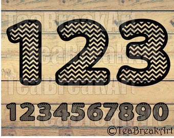 Chevron numbers Cutting Files SVG PNG EPS dxf design ClipArt Instant Download iron on heat transfer shirt decal 585C
