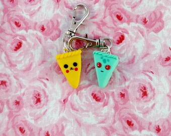 Poke-cake charms / miniature food / food charm / pie slice / anime characters / polymer clay charms / cake charm / stitch marker / knitting