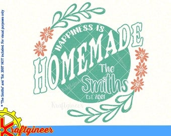 Farmhouse SVG Kitchen svg Happiness is homemade svg rustic svg sign svg Commercial Use svg dxf cut file for Cricut Silhouette Scan N Cut