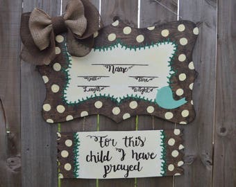 Hospital Door Hanger, Hospital Door Sign, Baby Shower Gift, Baby Announcement, Baby Door Hanger, Baby Sign, Religious Baby Announcement