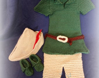Robin Hood or Peter Pan Infant Halloween Costume Handcrafted Trick or Treat