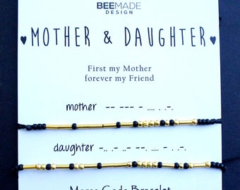 Mother and Daughter Morse Code Bracelets for 2 Gift Mom Gift for Mom from Daughter Gift Idea Mother Daughter Gifts mother christmas stuffers