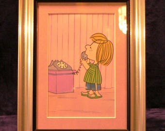 1968 Peanuts Peppermint Patty Framed Vintage Charlie Brown Print