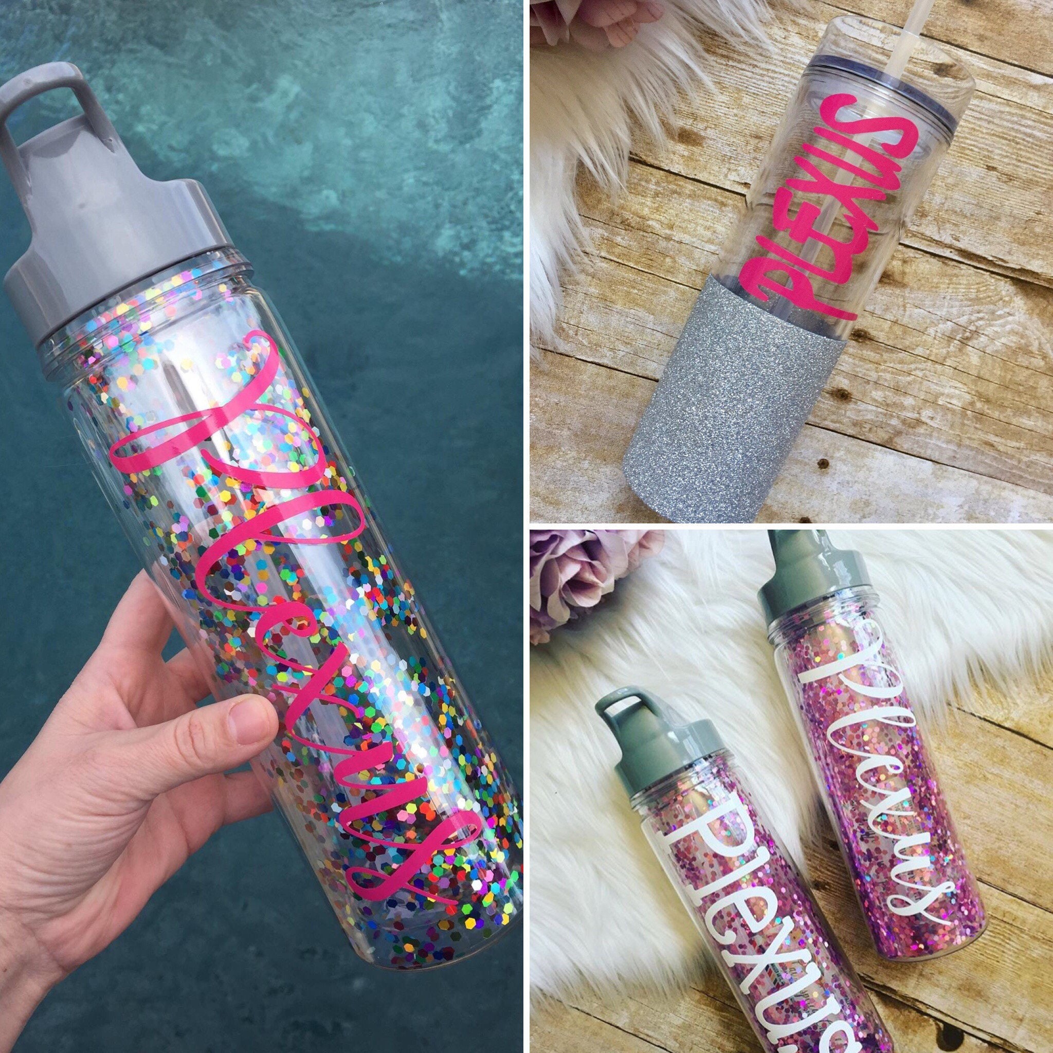 PLEXUS Water Bottle Plexus Tumbler Confetti Bottle Plexus