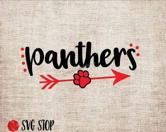 Panther Arrow Design - SVG, DXF, PNG, Jpg, Eps - Clip Art Cut File - Silhouette, Cricut, Sublimation Printing - Instant Digital Download