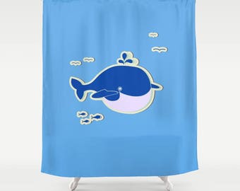 Whale shower curtain | Etsy