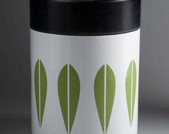 Cathrineholm, Norway - LOTUS - Canister - white with green leaves