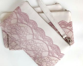 Bridesmaid Gift Set Wedding clutch Clutch purse Evening purse Braidsmaide wristlet Wedding purse Bride clutch bag
