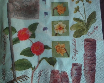 4 napkins paper napkins utensil garden gardening