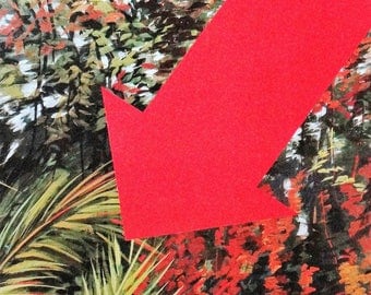 Sacha SOSNO, flèche rouge, photo-lithographie originale, symbole, Abstrait, vintage, Pointe, Direction, Graphique, minimaliste,