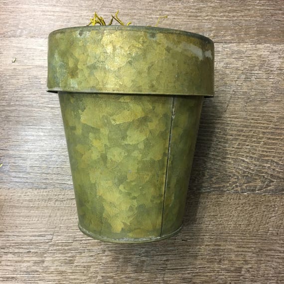 Galvanized Rustic Tin Flower Pot Holder From HMPrintDesign On Etsy Studio Galvanized Rustic Tin Flower Pot Holder From HMPrintDesign On Etsy Studio
