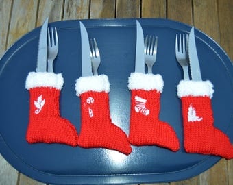 set of 4 pieces covered boots Christmas