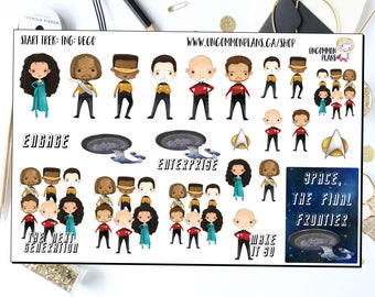 Star Trek: TNG Deco Planner Stickers, Happy Planner Stickers, Erin Condren Planner Stickers, Star Trek Stickers, Star Trek Deco Stickers