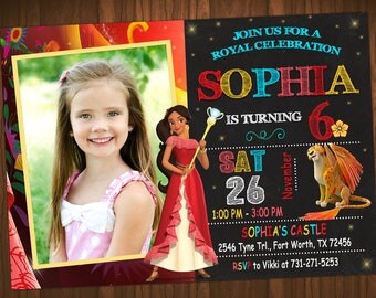 Elena of Avalor Invitation,Elena of Avalor Birthday, Elena of Avalor Party