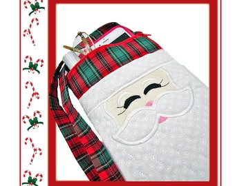 plaid christmas purse