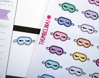 Eye Mask Planner Stickers for Erin Condren, Filofax, Kikki K and more (TP217)