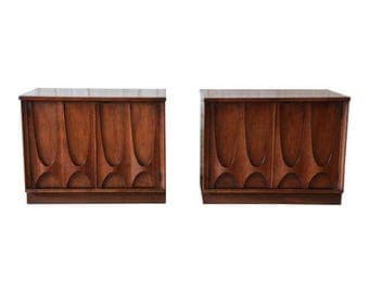 Pair of Broyhill Brasilia Mid-Century Modern Nightstands