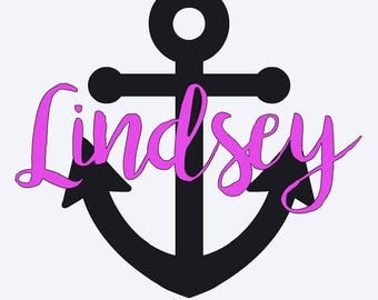 Monogram Decal for Yeti - Anchor Monogram Decal - Anchor Car Decal - Anchor Yeti Decal - Anchor Decal - Anchor Name Decal - Rtic Cup Decal