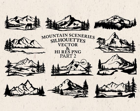 Free Free 218 Silhouette Mountain Range Svg SVG PNG EPS DXF File