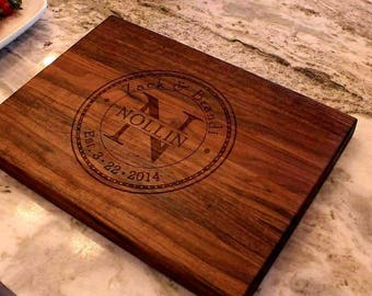 Personalized cutting board, Wedding gift, Anniversary gift , Memorabilia, Chopping block, Kitchen accessory - Naked Wood Works