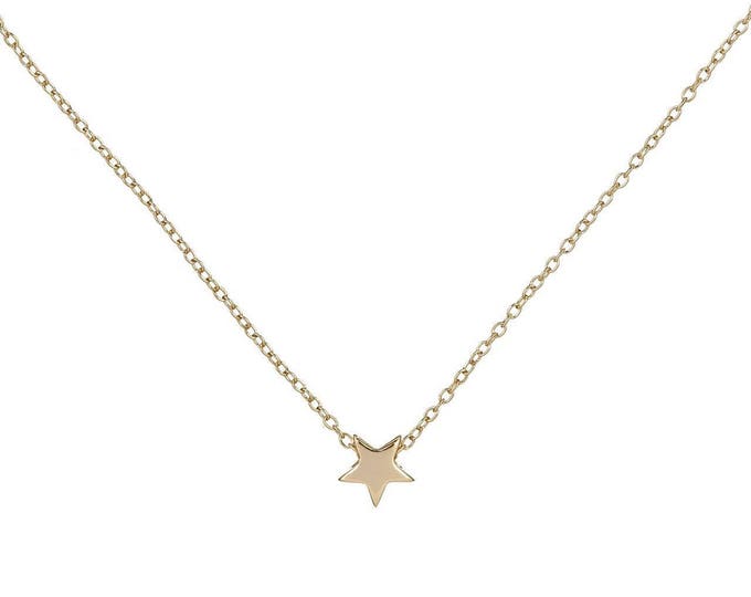 Tiny Star Necklace - Silver Gold or Rose Gold Star Necklace Shape Necklace Custom Personalized Bridesmaid Girl Necklace