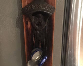 Jack Daniels Whiskey Barrel Bottle Opener, magnetic. Groomsmen gift, birthday gift, gift for him, mancave, magnetic bottle opener