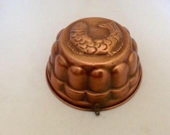 French Copper Mold Fish Mold Mousse Mold French Vintage Copper Mold ( Ref No. A298)