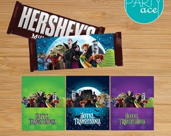 Hotel Transylvania Chocolate Bar Wrappers Printable Birthday Party Decoration