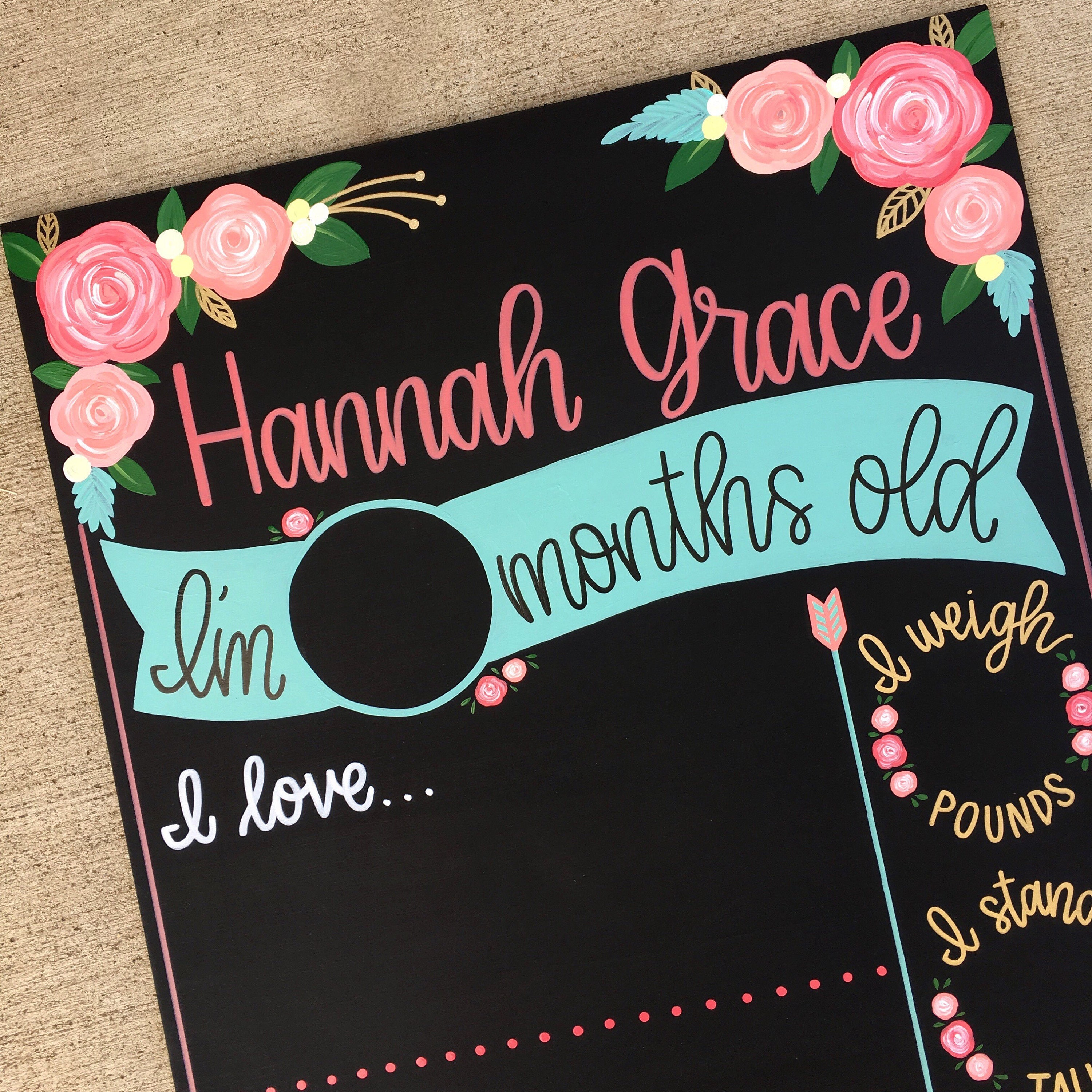 Reusable Monthly Chalkboard Sign / Monthly Milestone