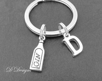 Gin Keyring, Gin KeyChain, Drinks Key Chain, Drinks Keyring, Personalised Keychain, Gin Gifts, Gin Jewellery
