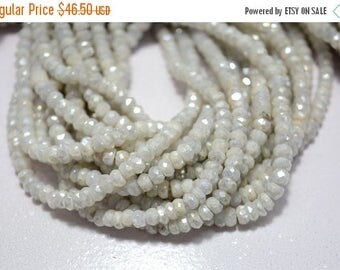 50% DISCOUNT Silverite Beads, Faceted Rondelle Beads, AAA White Silverite Rondelles, Gemstone Beads, 14 Inch Strand, 4mm