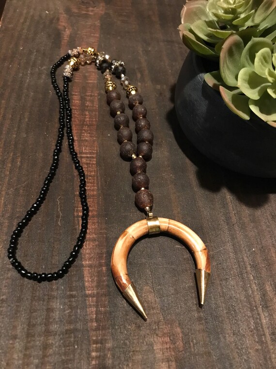 Bone Horseshoe Necklace