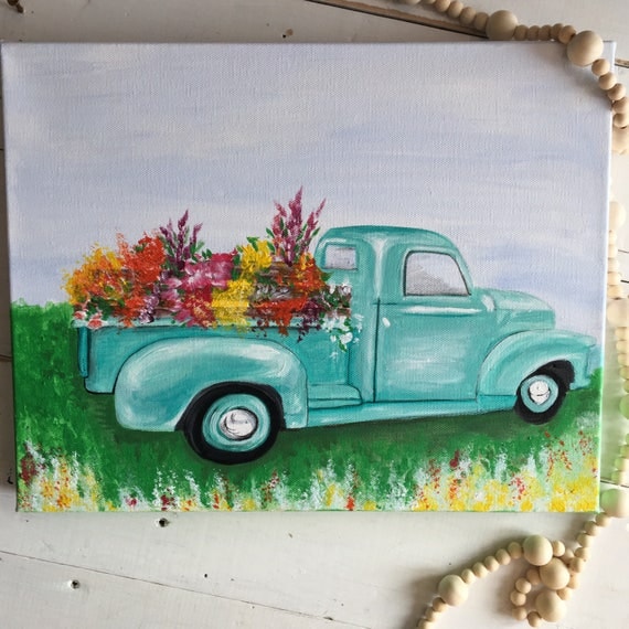 Vinatge Farm Flower Truck Painting Fresh Vintage Vinatge Farm Flower Truck Painting Fresh Vintage