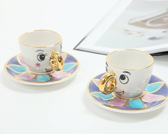 Chip Tea cup set for use inspired by Beauty and The Beast/cup and saucer/espresso cup