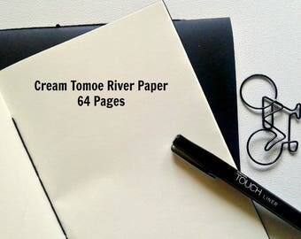 CREAM TOMOE RIVER Paper - Traveler's Notebook Insert, Fountain Pen Friendly, Fauxdori Insert, Midori Insert, Calligraphy Notebook - N272