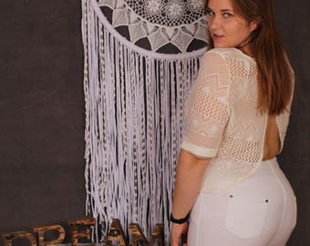 Dreamcatcher Dream catcher white Wedding Large Giant lace oversized wedding decoration idea wedding decor Dreamcatcher Boho Garden gift idea